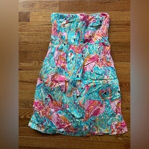 Lilly Pulitzer Wyatt peel and eat flamingo dress